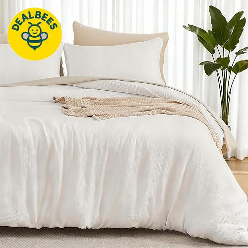 EMME Cream White Muslin Duvet Cover Queen Size β $49.99 (28% OFF)