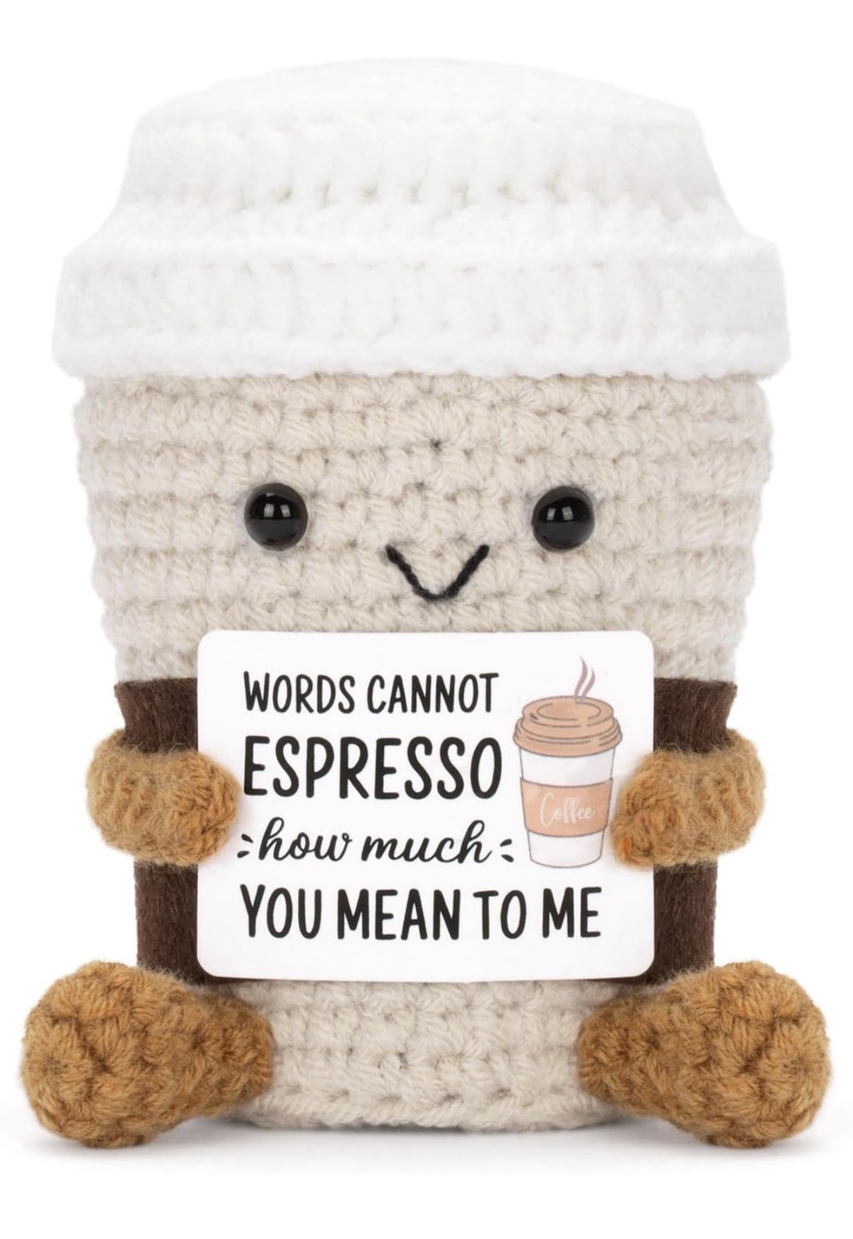 Funny Positive Coffee Crochet Doll – $7.99 (20% OFF)