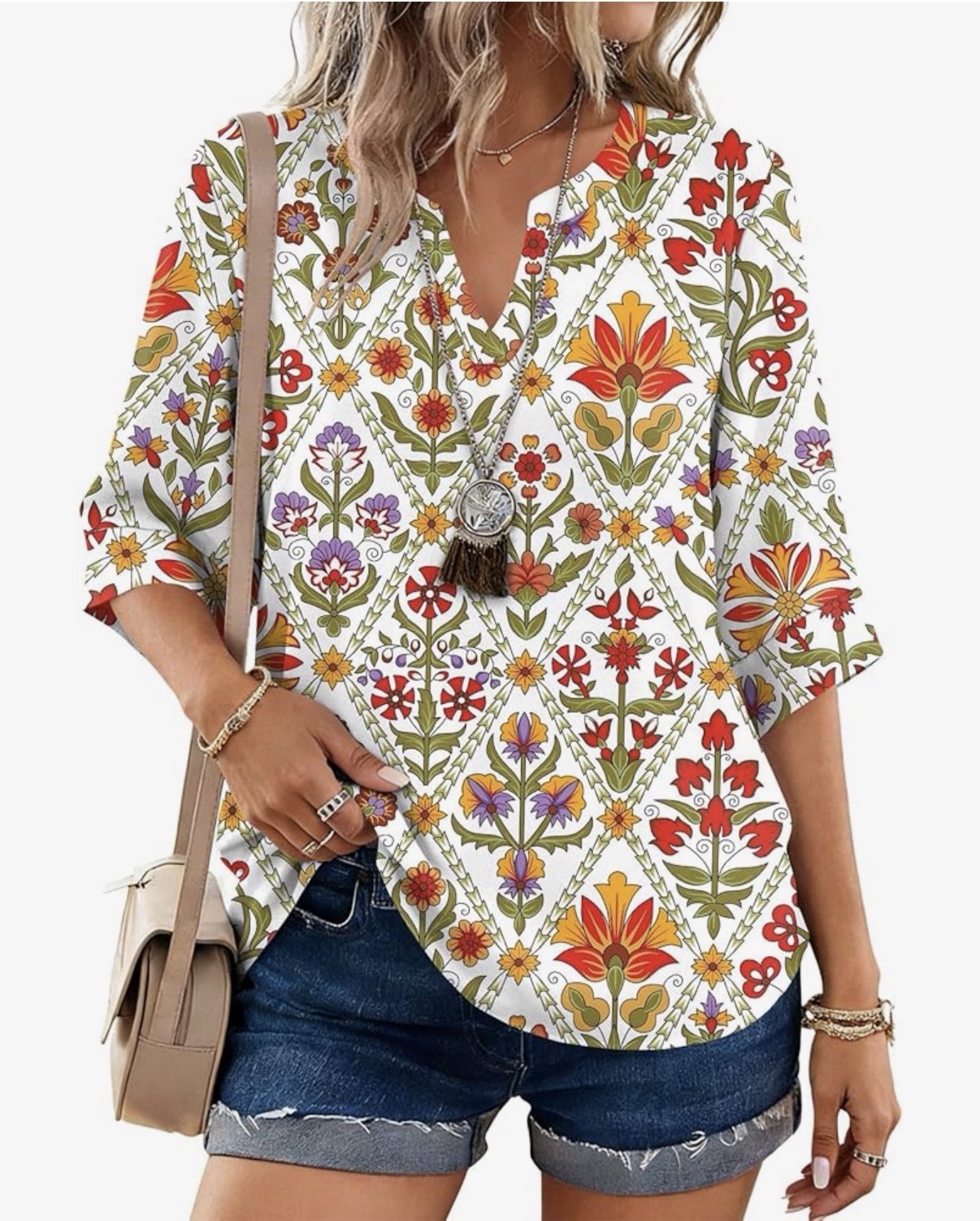 LOMON Women’s Dressy 3/4 Sleeve Blouse – $8.50 (58% OFF)