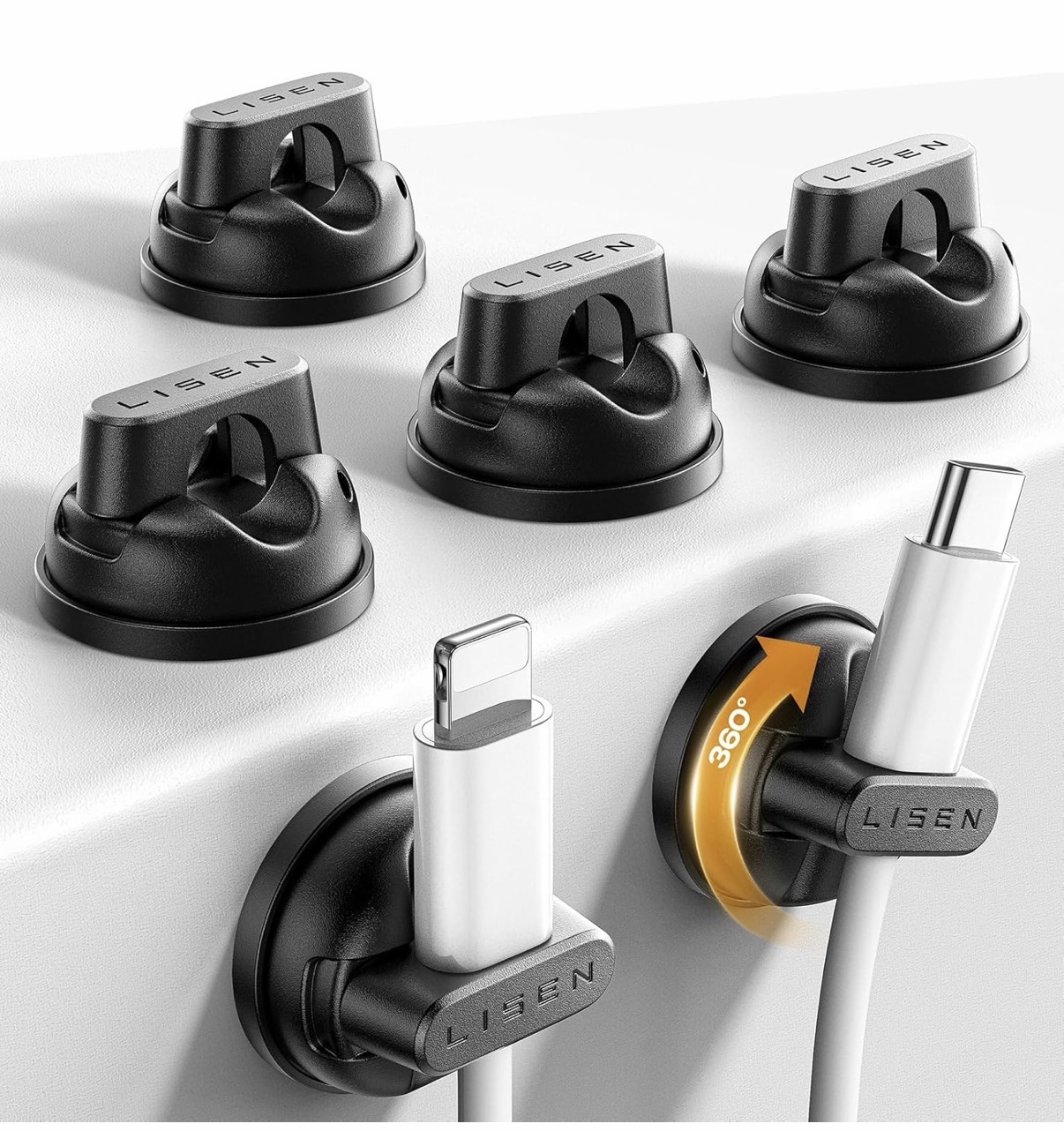 LISEN 6-Pack Rotatable Magnetic Cord Holders – $9.99 (17% OFF)
