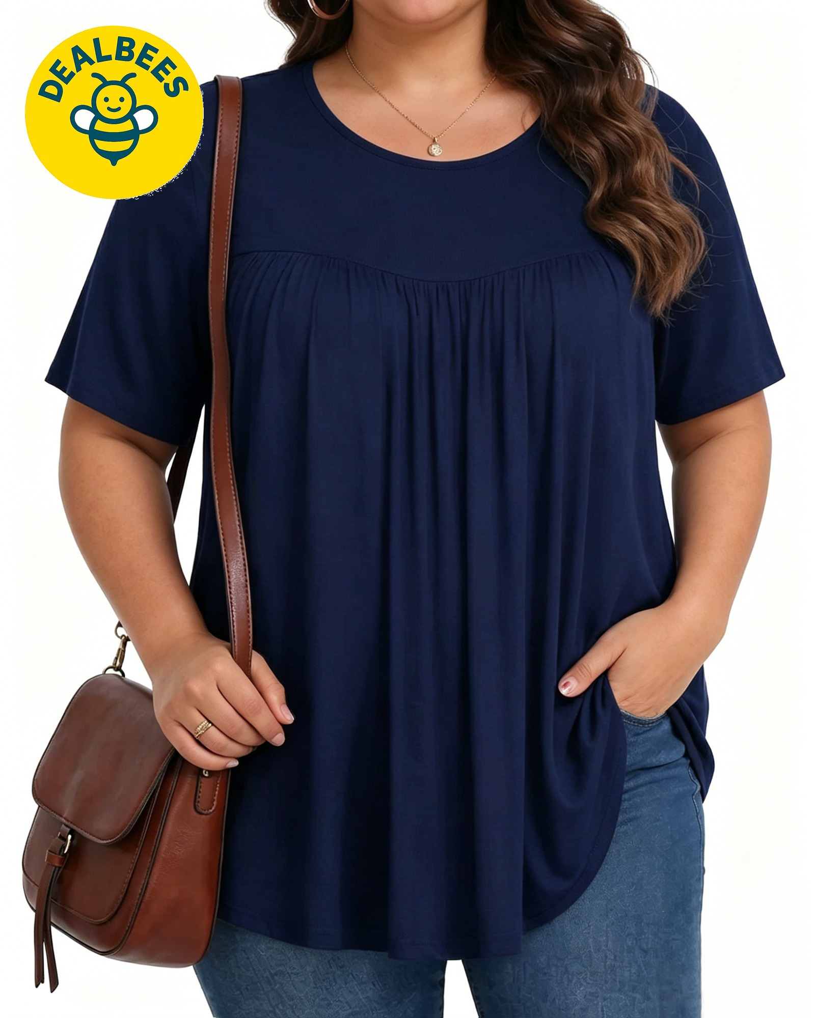 Womens Plus Size Tops Short Sl – $10.89 (48% OFF)